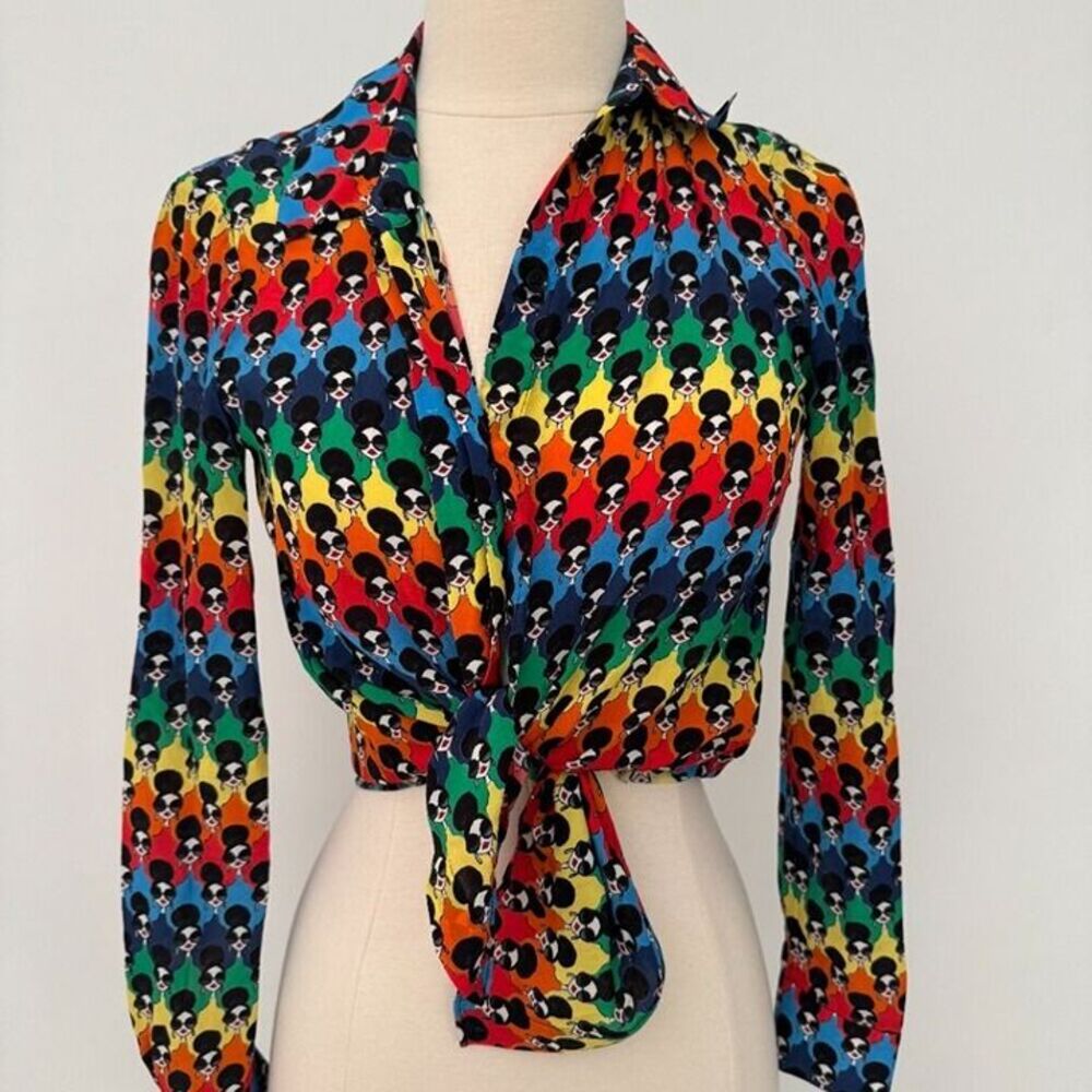 Alice + Olivia Sassy Stacey - Willa Printed Placet Top - NWOT, XS